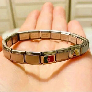 Vintage  signed ZOPPINI MANUEL ZED Italian stainless steel bracelet UNISEX